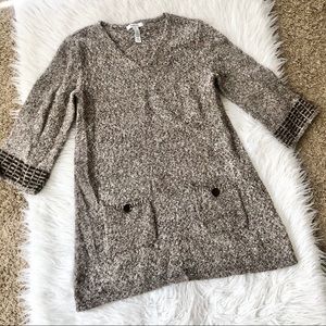 Style & Co brown V-neck sweater dress, medium